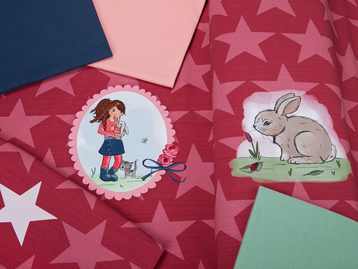 Jersey-Stoff "bunny love #mauve" (1 Panel, ca 0,65m)