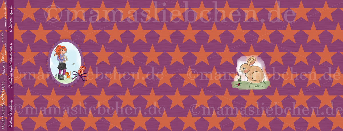 Jersey-Stoff "bunny love #violet" (1 Panel, ca 0,65m)