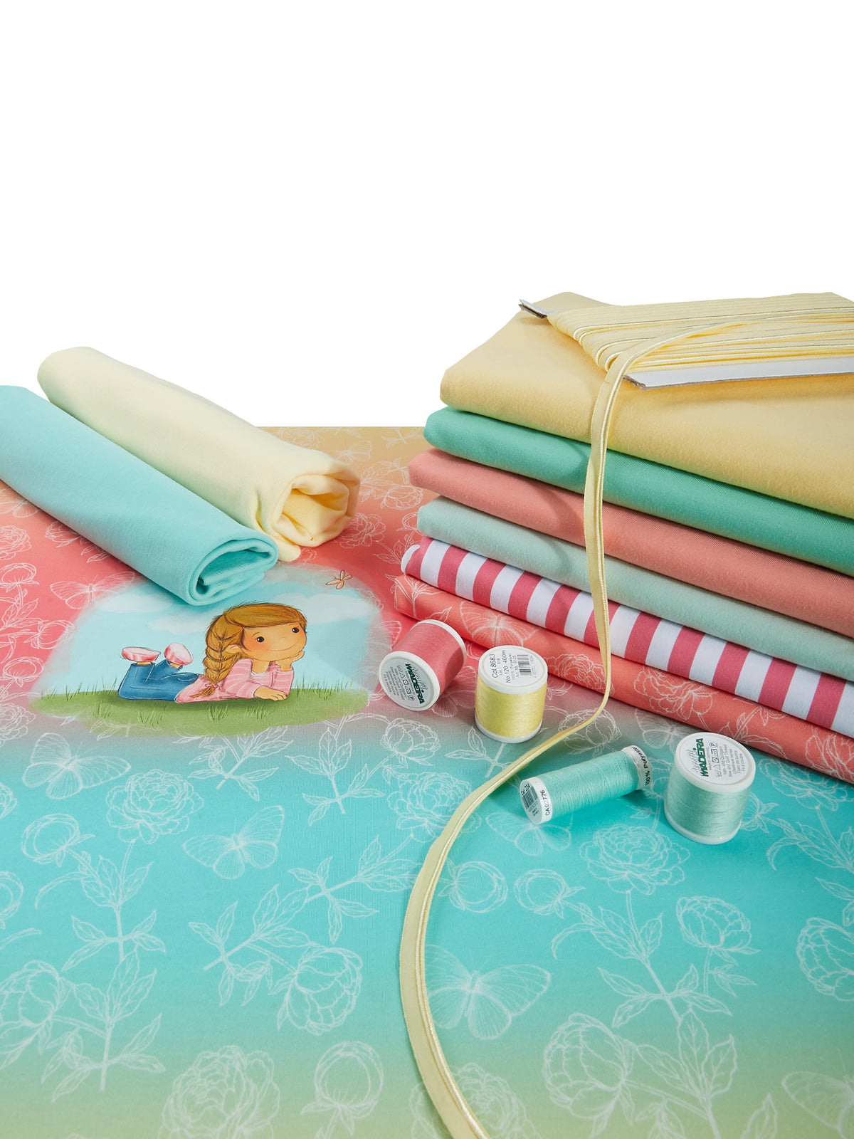 Jersey-Stoff "Buttercup #rainbow lieblingsmama" (0,25m)