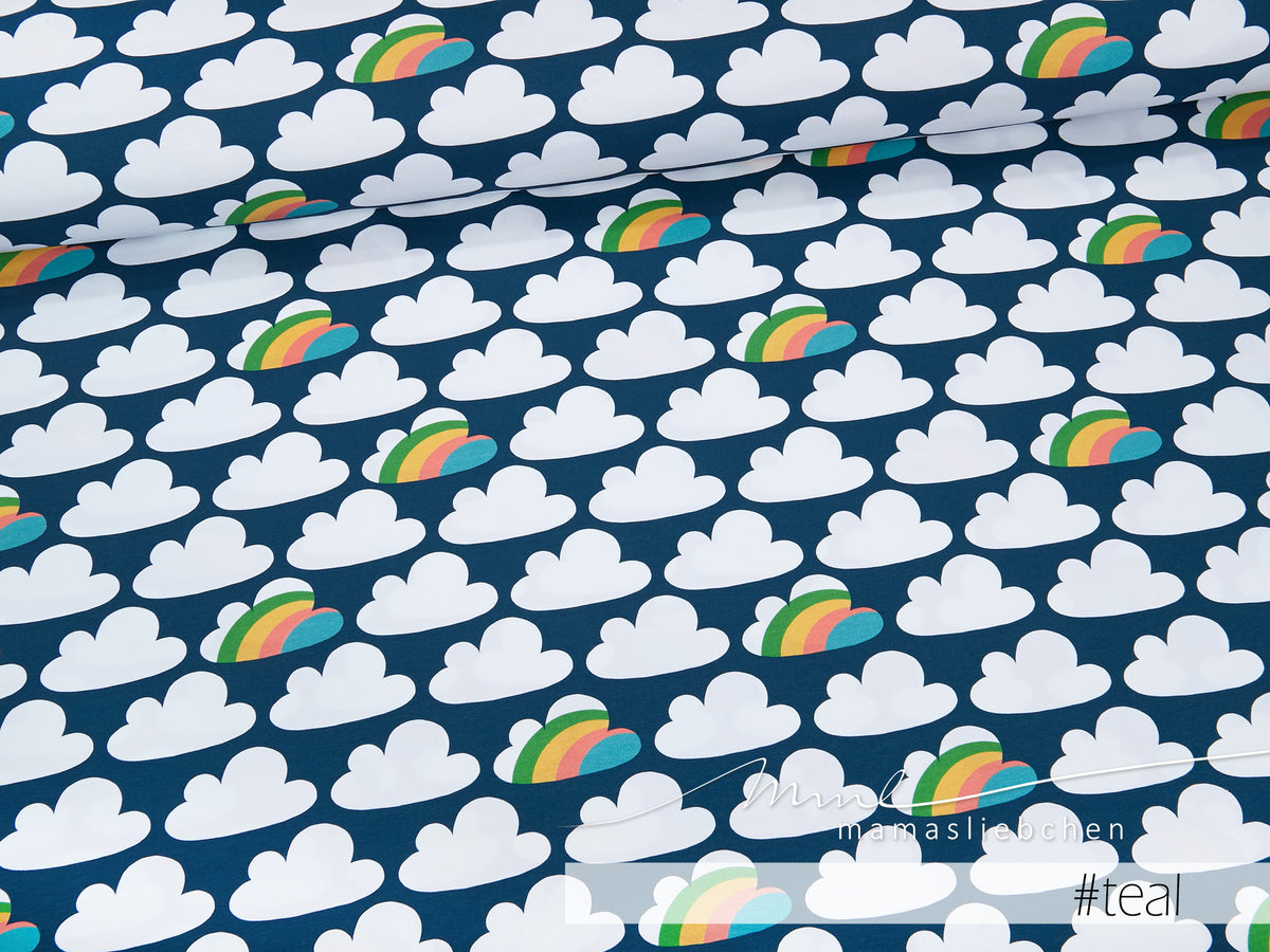 Jersey-Stoff "cloudy day #teal" (0,25m)