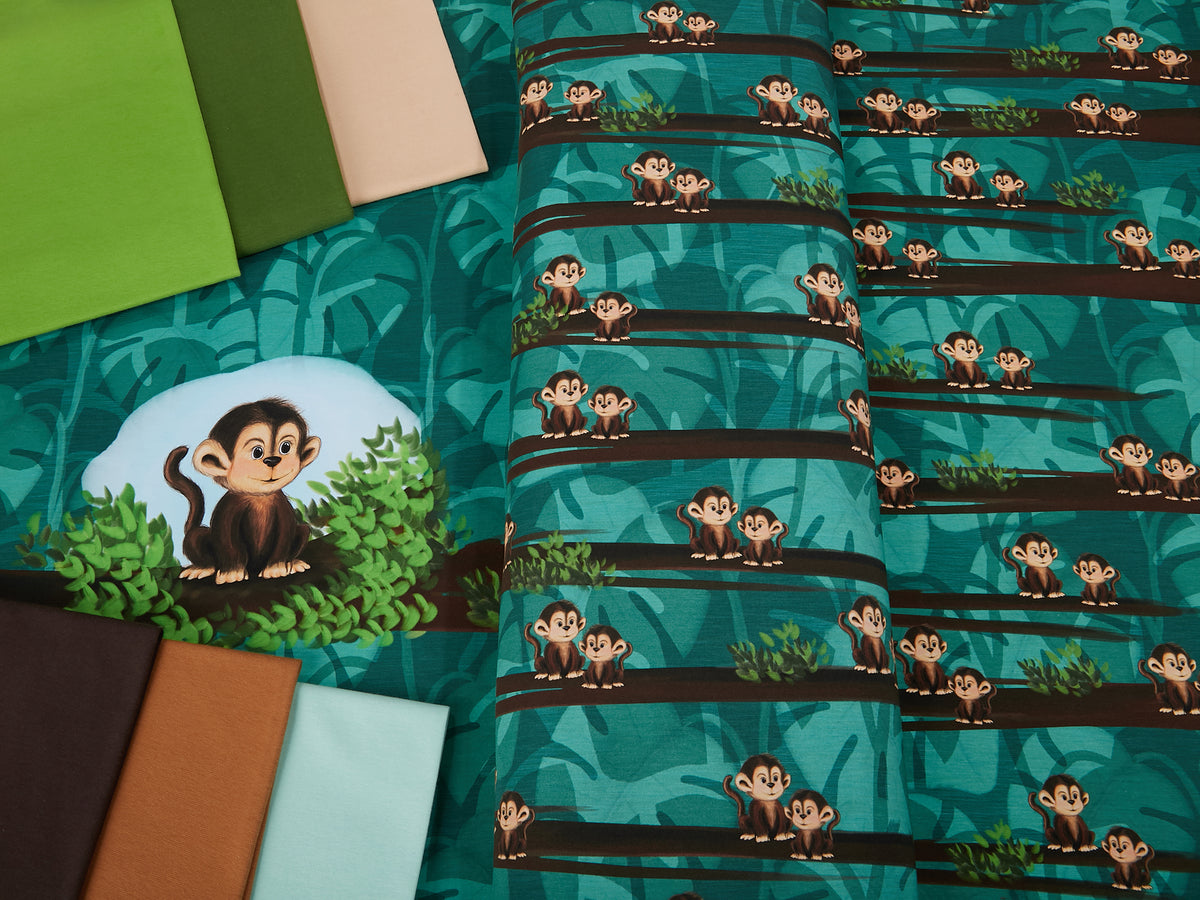 Jersey-Stoff "Coco #teal" (1Panel/ ca.0,65m)