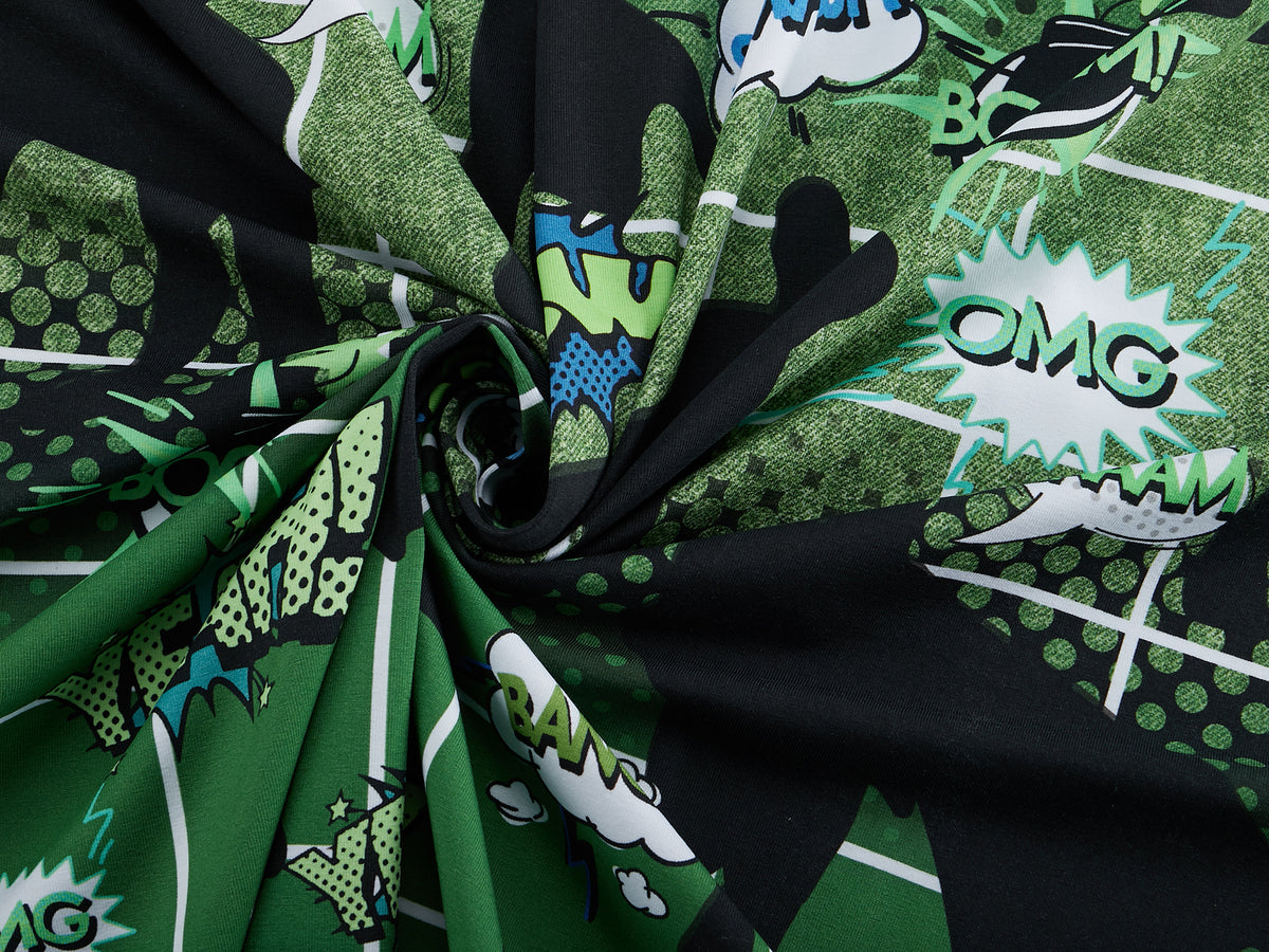 Jersey-Stoff "Comic #green" (0,25m)
