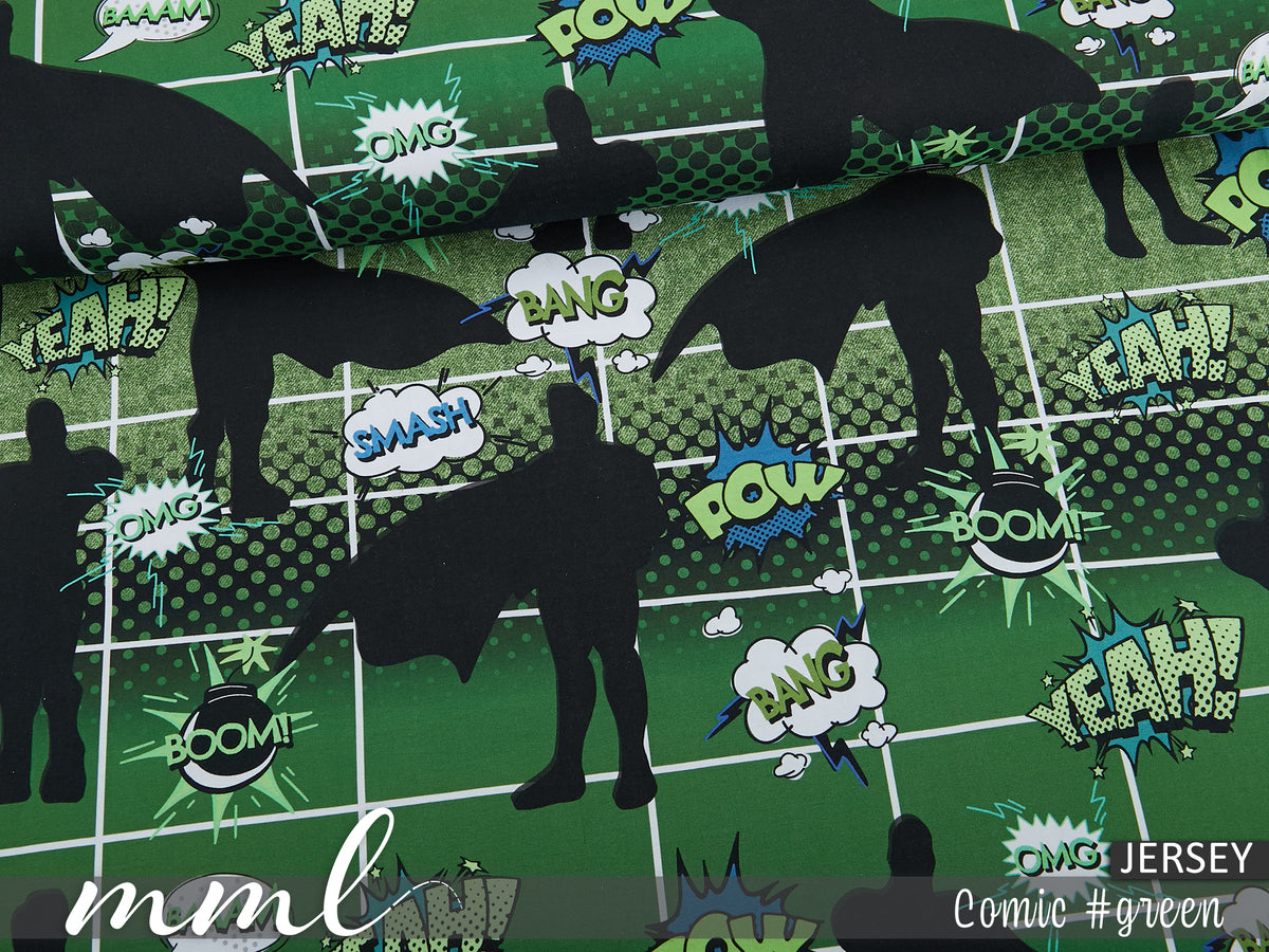 Jersey-Stoff "Comic #green" (0,25m)