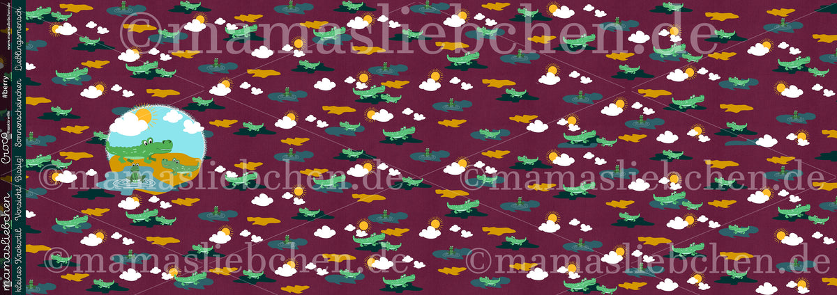 Jersey-Stoff "Croco #berry" (1Panel/ ca.0,60m)