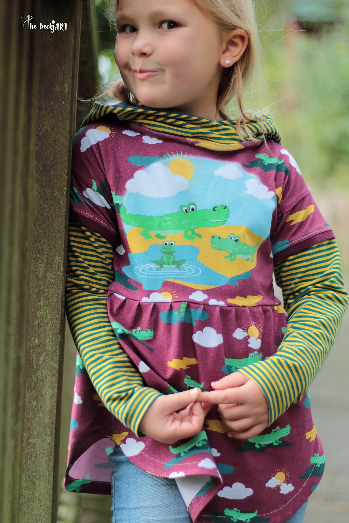 Jersey-Stoff "Croco #berry" (1Panel/ ca.0,60m)