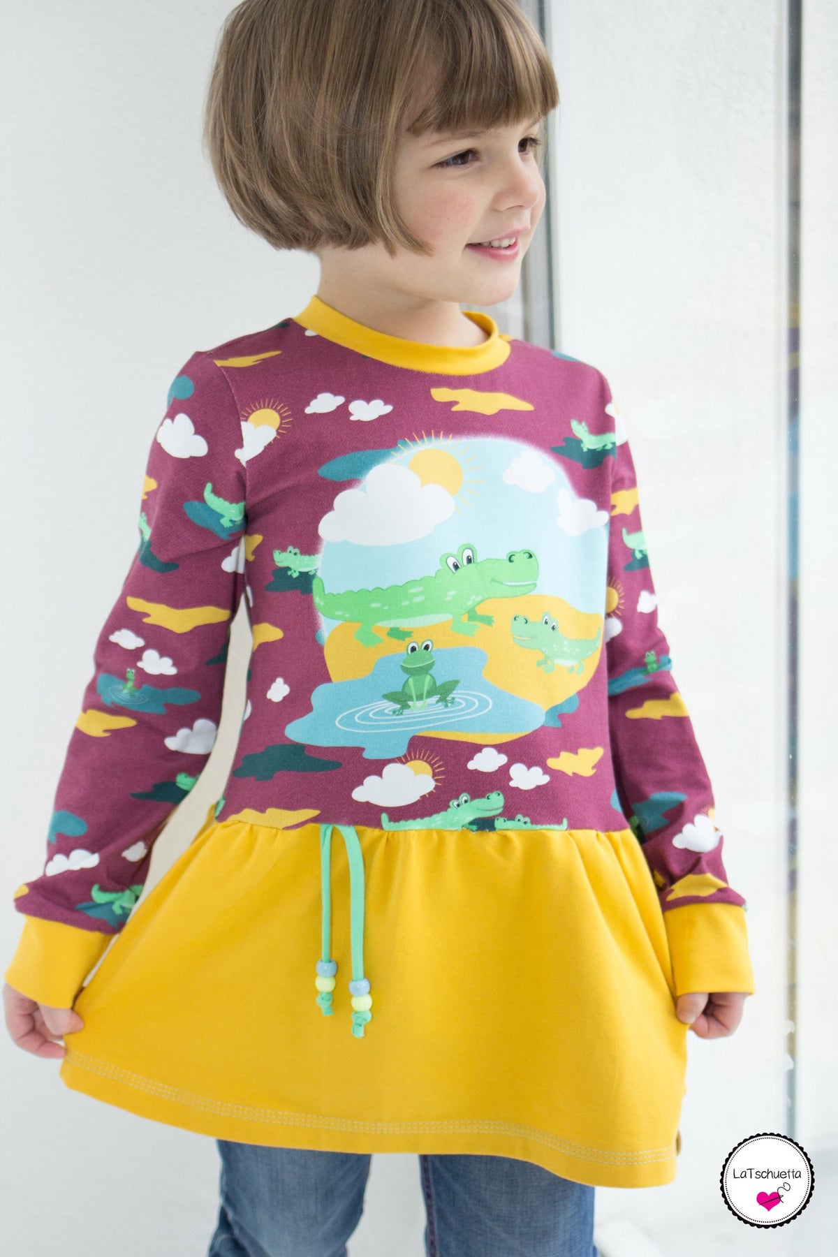 Jersey-Stoff "Croco #berry" (1Panel/ ca.0,60m)