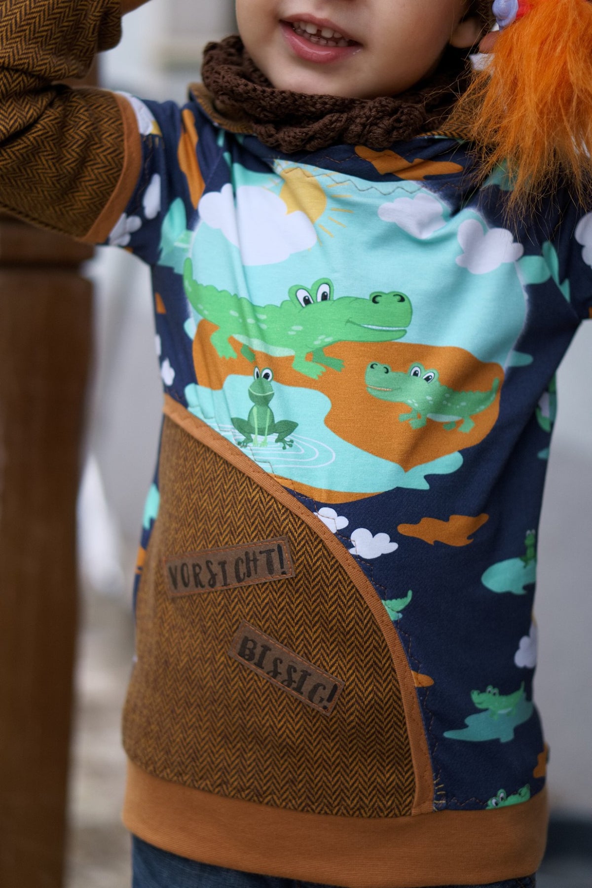 Jersey-Stoff "Croco #jeans" (1Panel/ ca.0,60m)