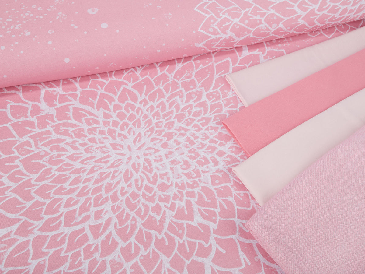 Jersey-Stoff "dahlia #light-rose"  (1 Panel, ca 0,95m)