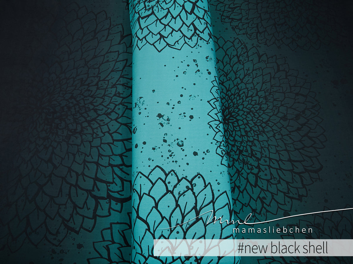 Jersey-Stoff "Dahlia #new black shell" (ca. 1,05m)
