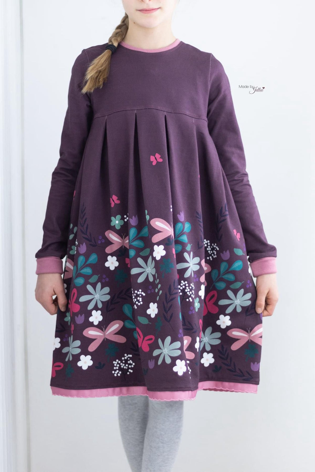 Jersey-Stoff "Daisy #berry" (1Panel/ ca.1,05m)