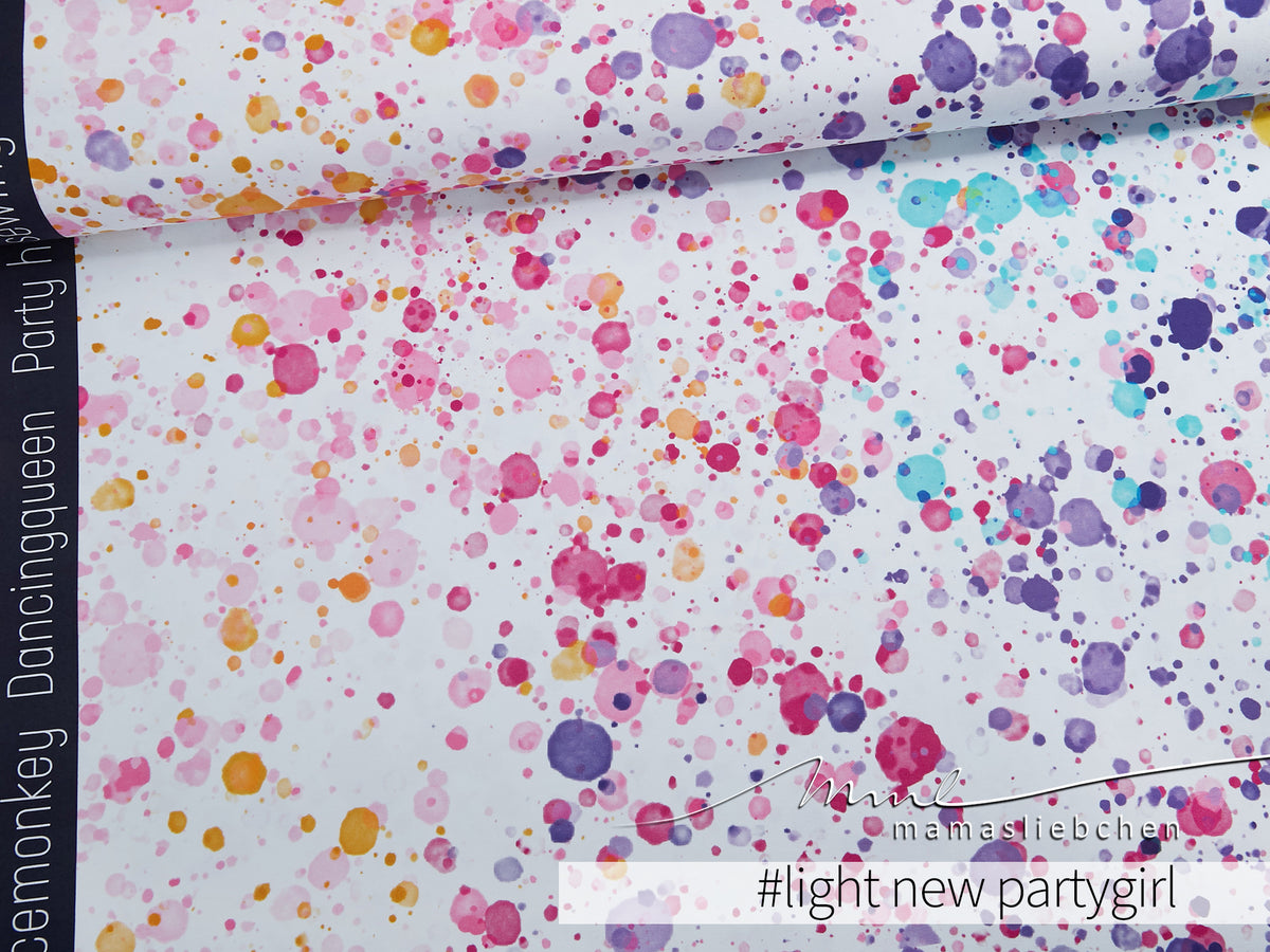 Jersey-Stoff "Dance light #new partygirl" (0,25 m)