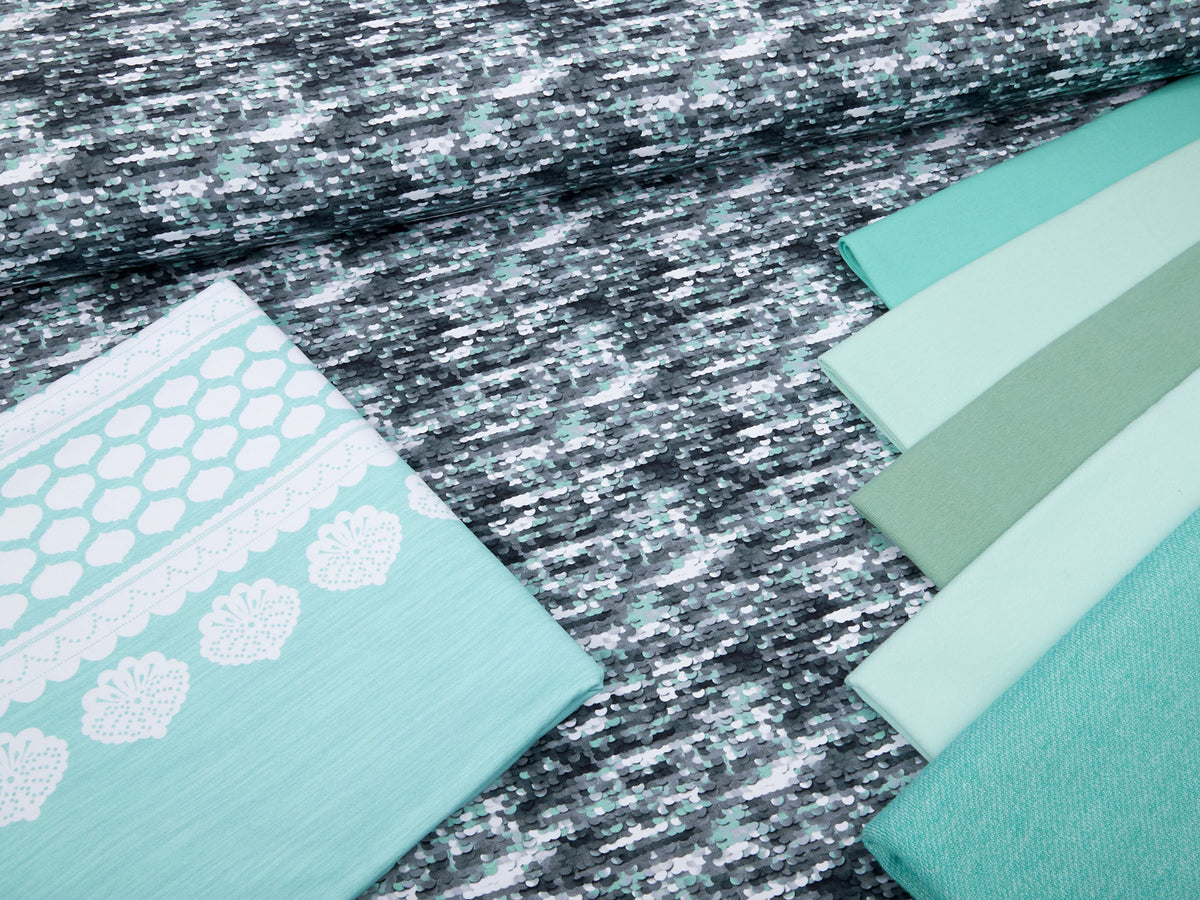 Jersey-Stoff "dazzle #silver-mint" (0,25m)