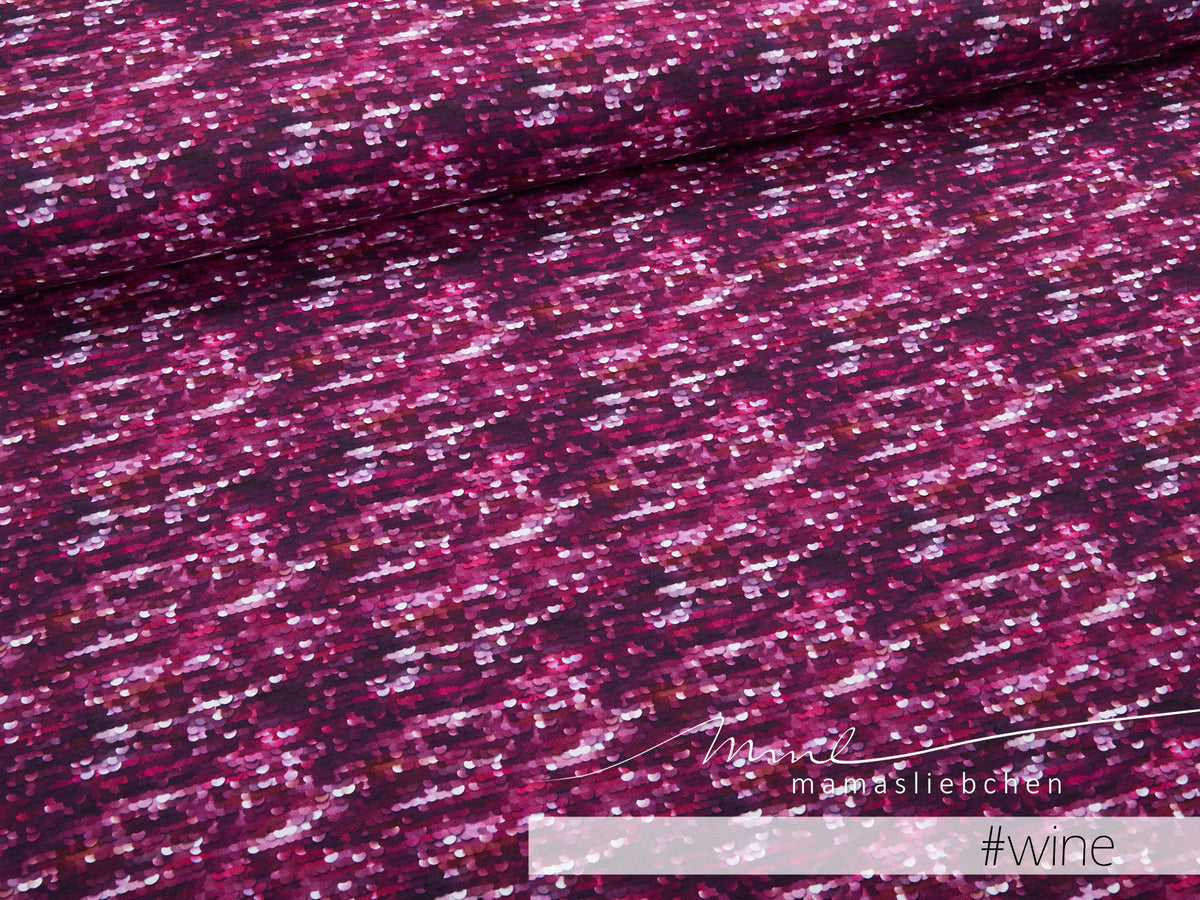 Jersey-Stoff "dazzle #wine" (0,25m)