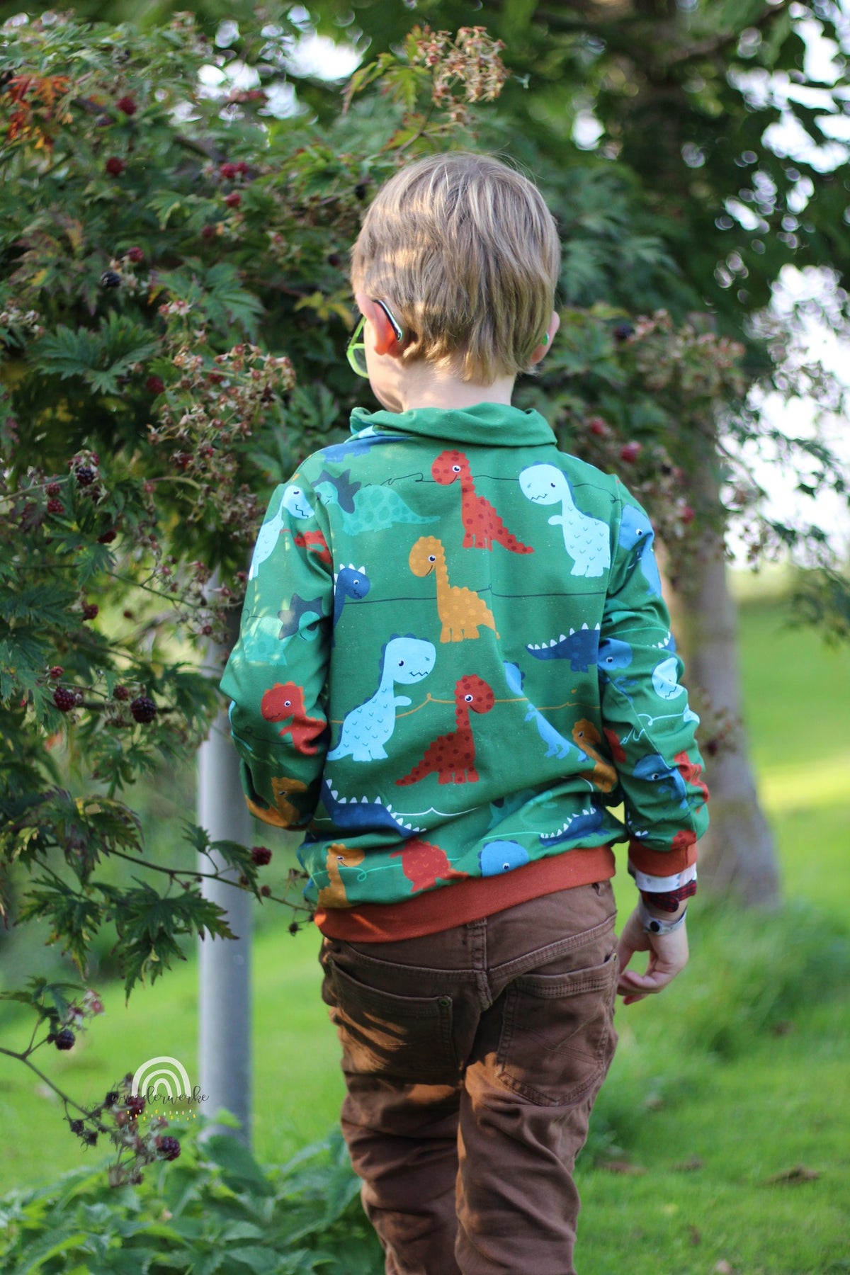 Jersey-Stoff "Dino power #green" (0,25m)