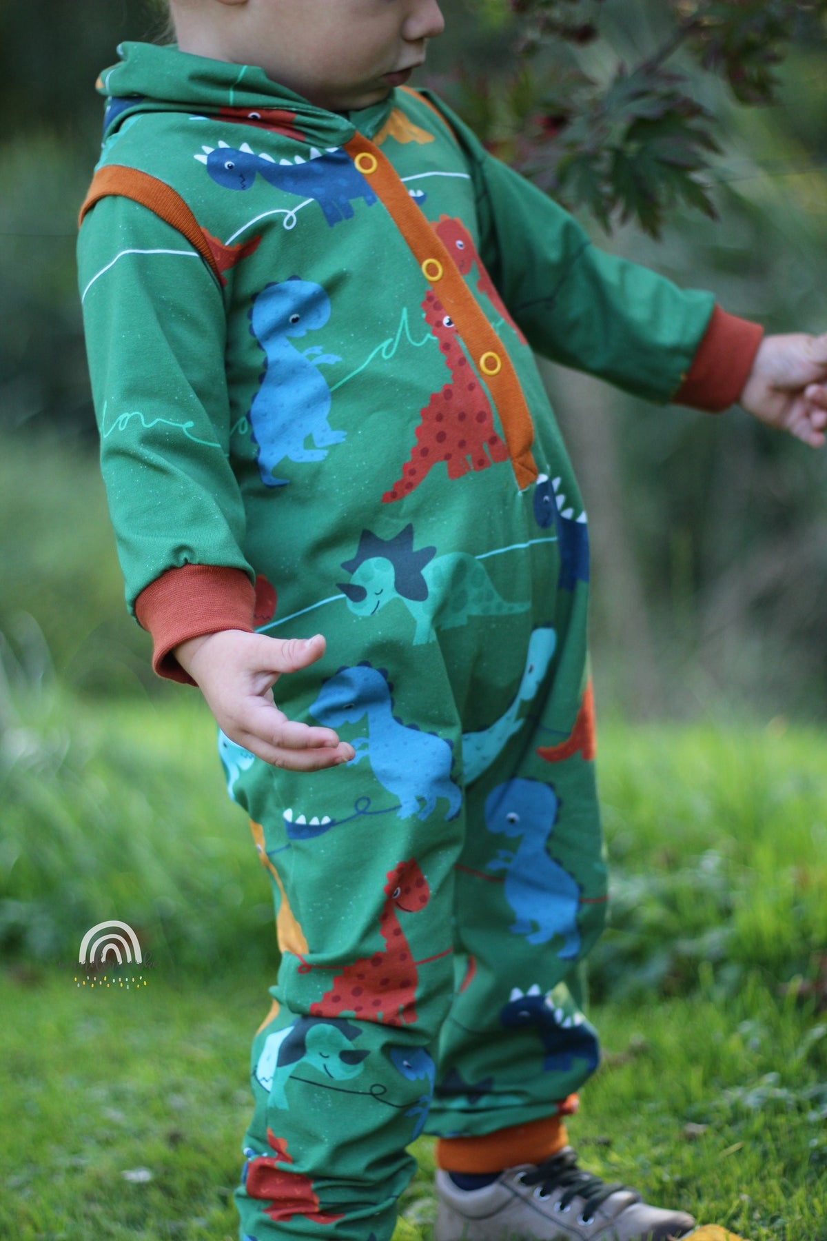 Jersey-Stoff "Dino power #green" (0,25m)