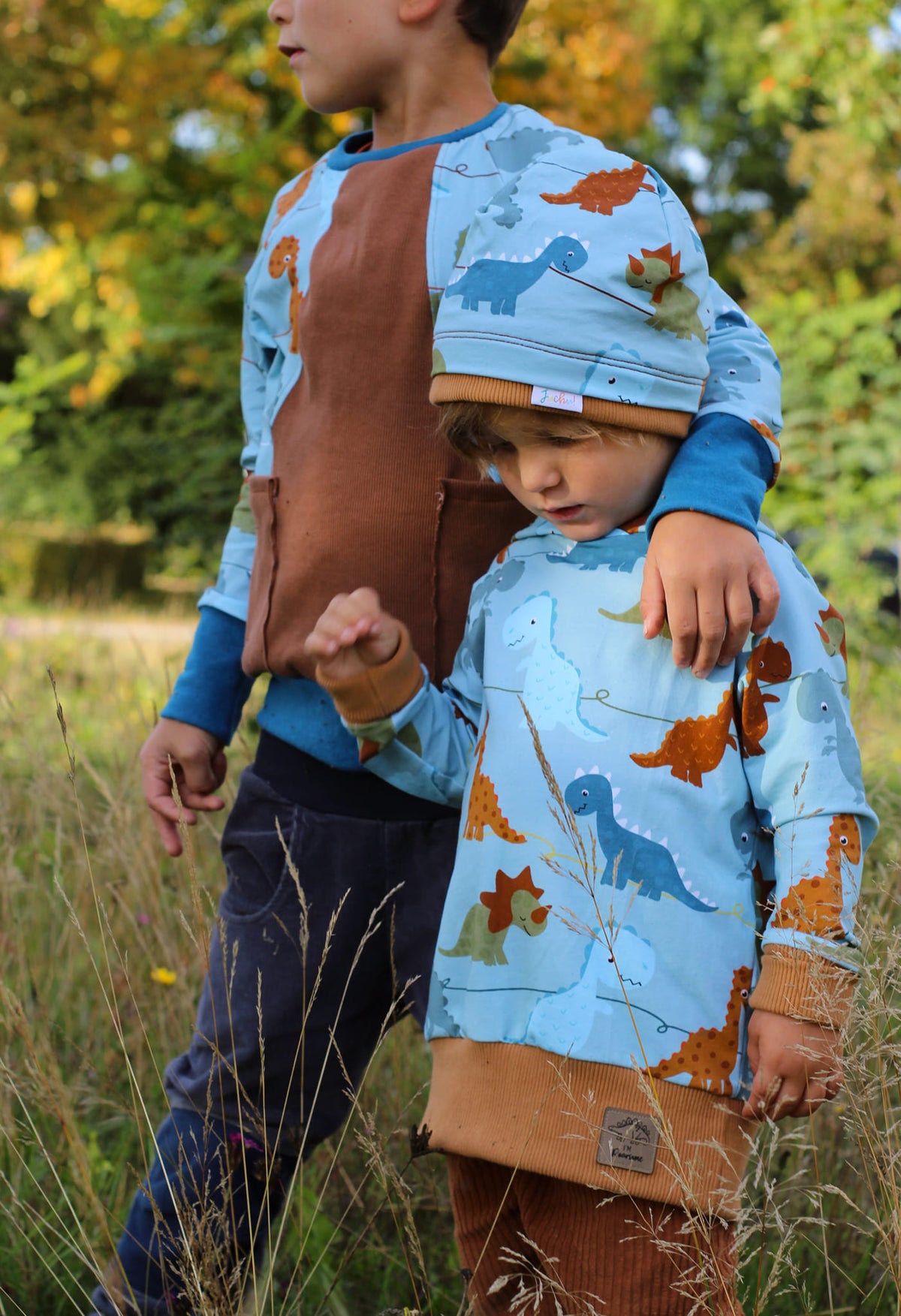 Jersey-Stoff "Dino power #lightblue" (0,25m)