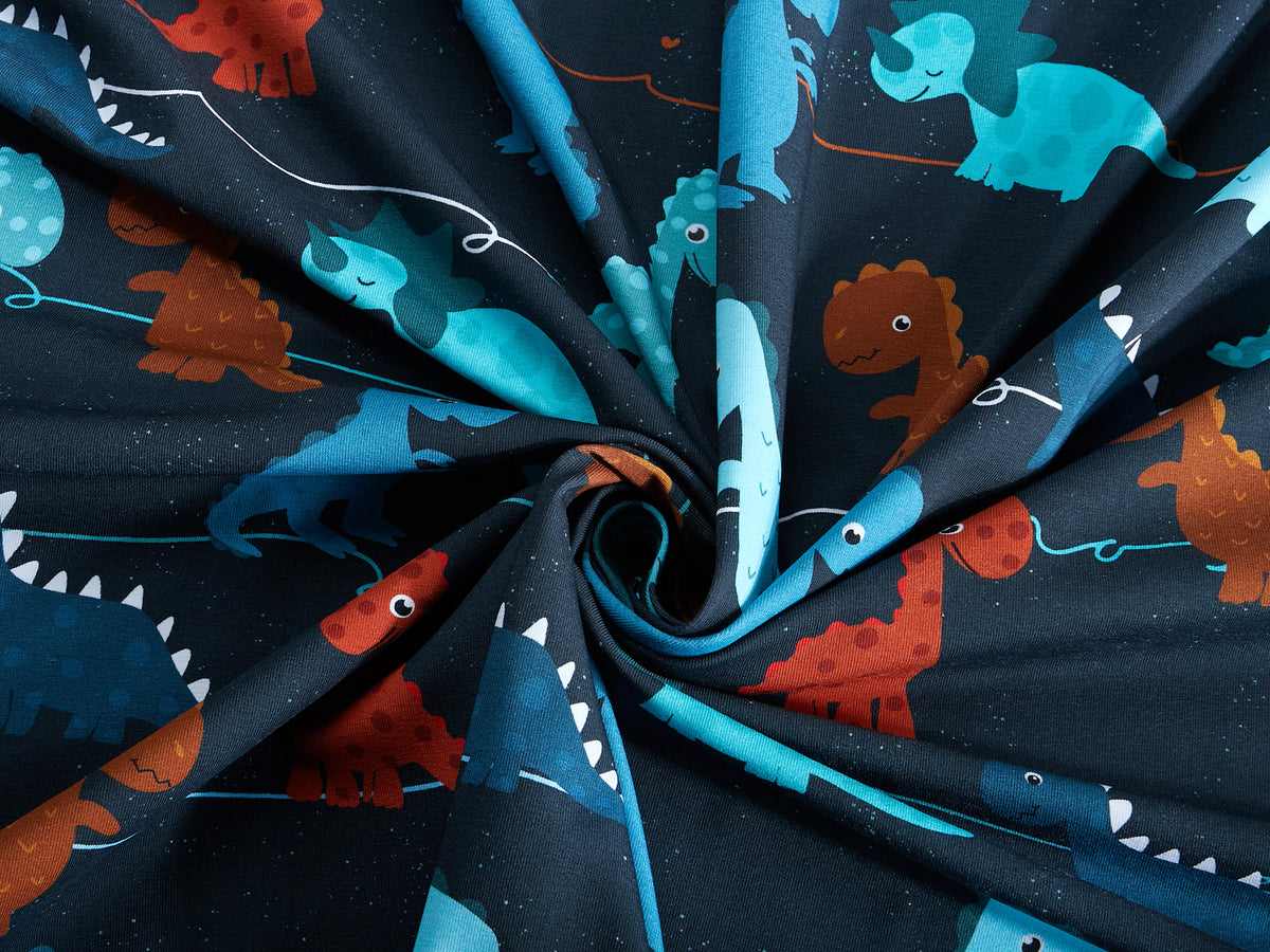Jersey-Stoff "Dino power #night" (0,25m)