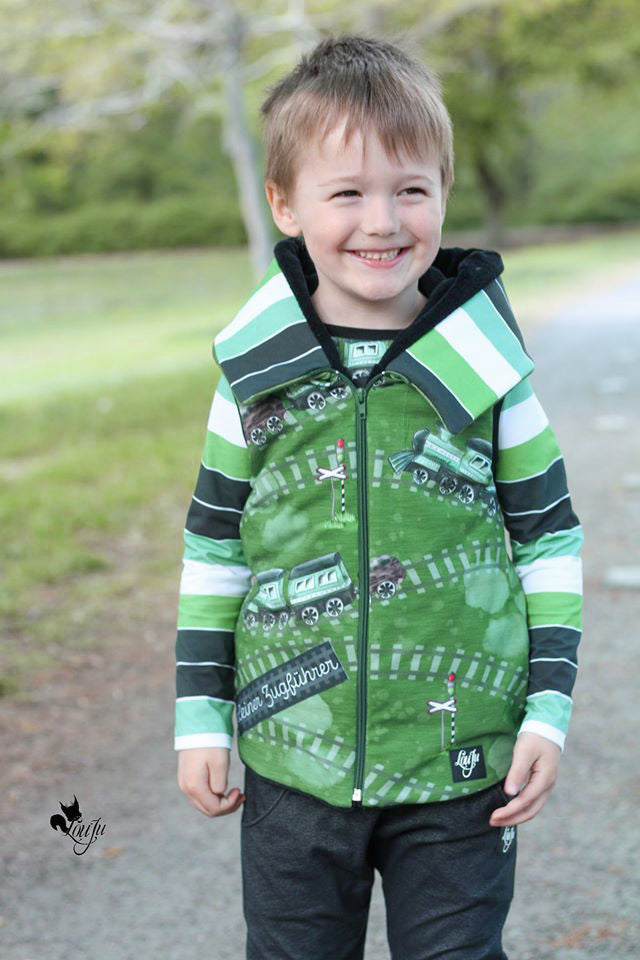 Jersey-Stoff "don`t miss the train #new green" (1Panel/ ca.0,65m)