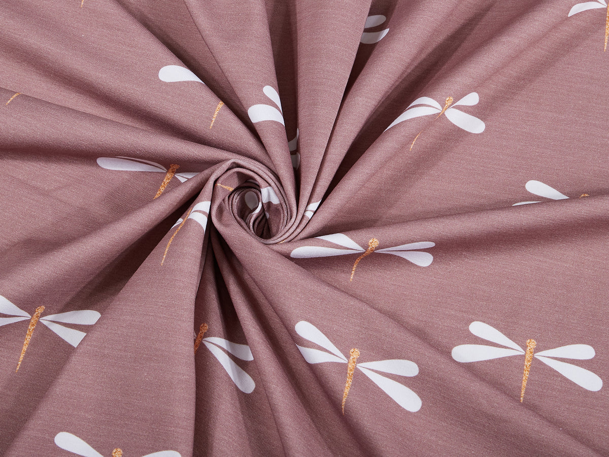 Jersey-Stoff "dragonfly #oldrose" (0,25 m)