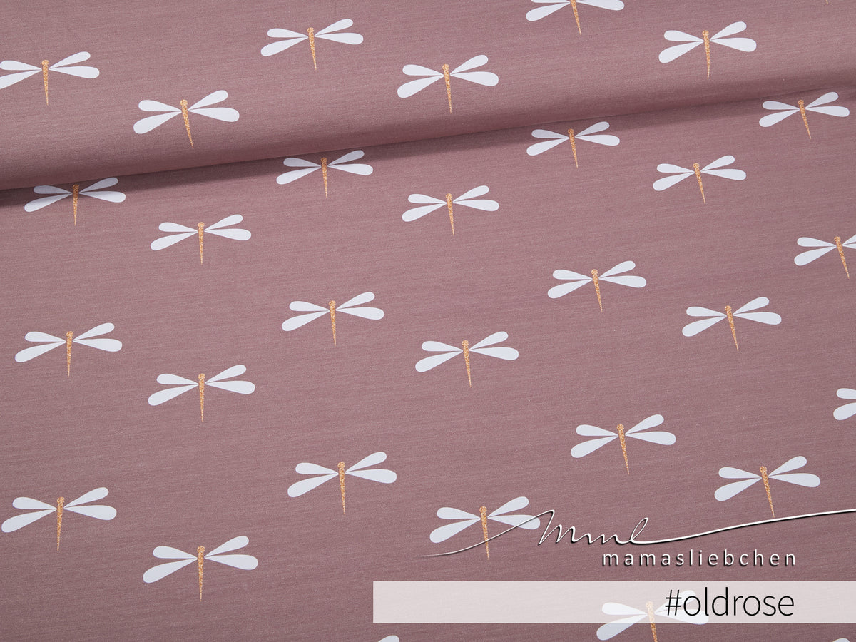 Jersey-Stoff "dragonfly #oldrose" (0,25 m)