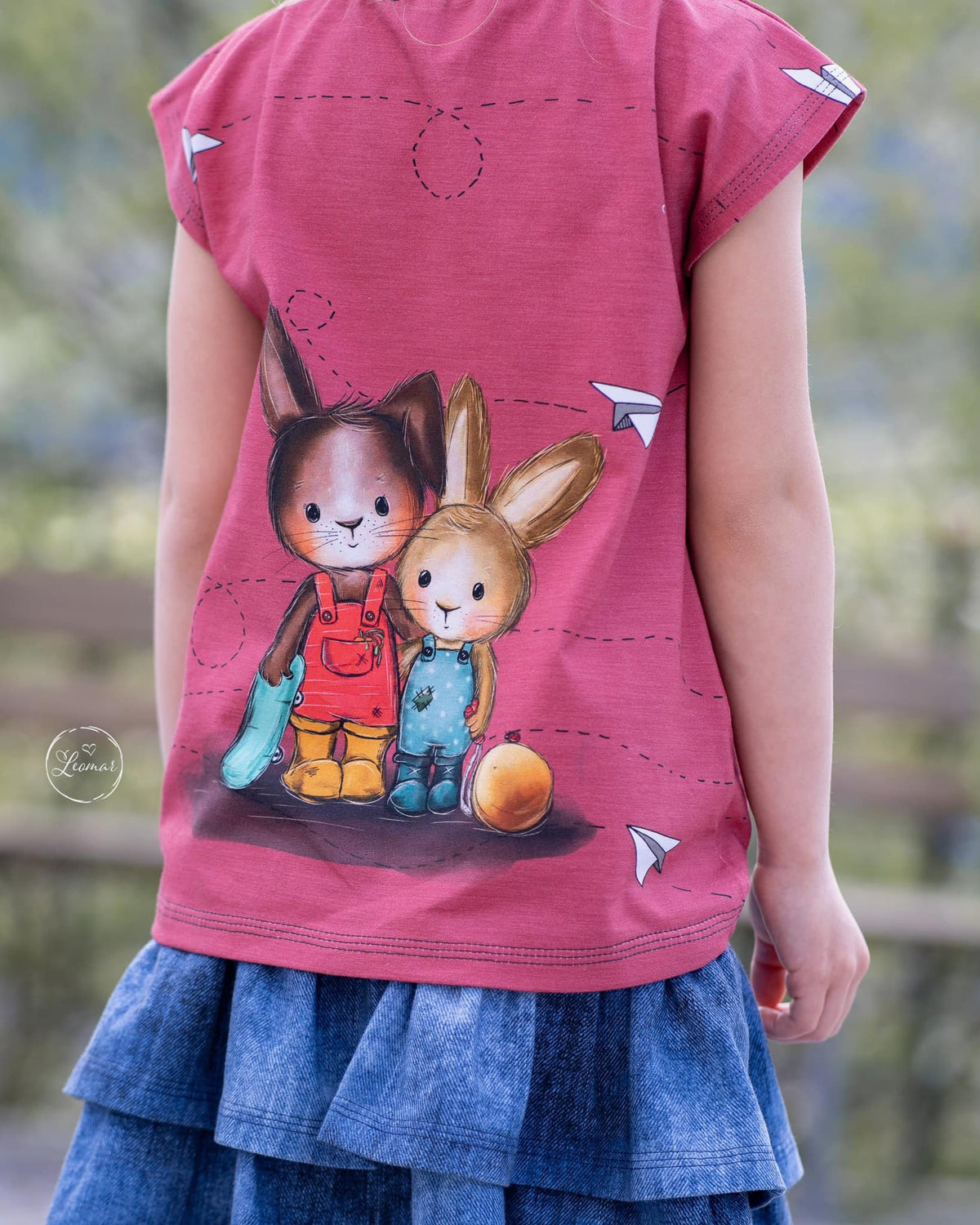 Jersey-Stoff "Draußenkind #berry" (1Panel/ ca.0,65 m)