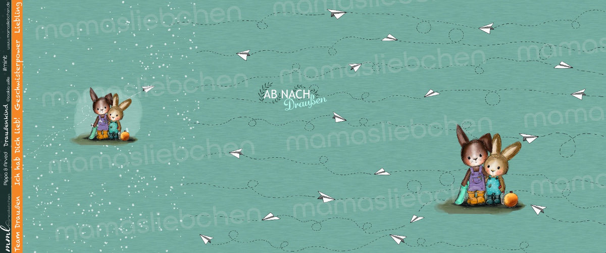 Jersey-Stoff "Draußenkind #mint" (1Panel/ ca.0,65 m)