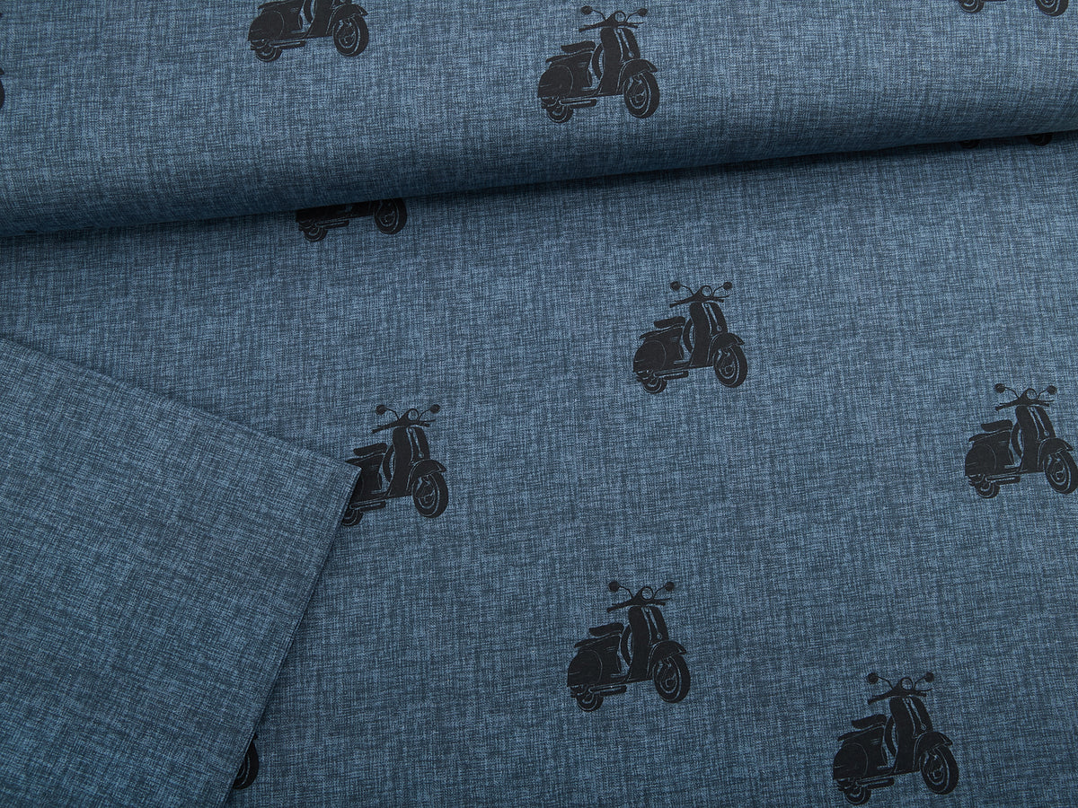 Jersey-Stoff "drive me crazy #blue black" (0,5m)