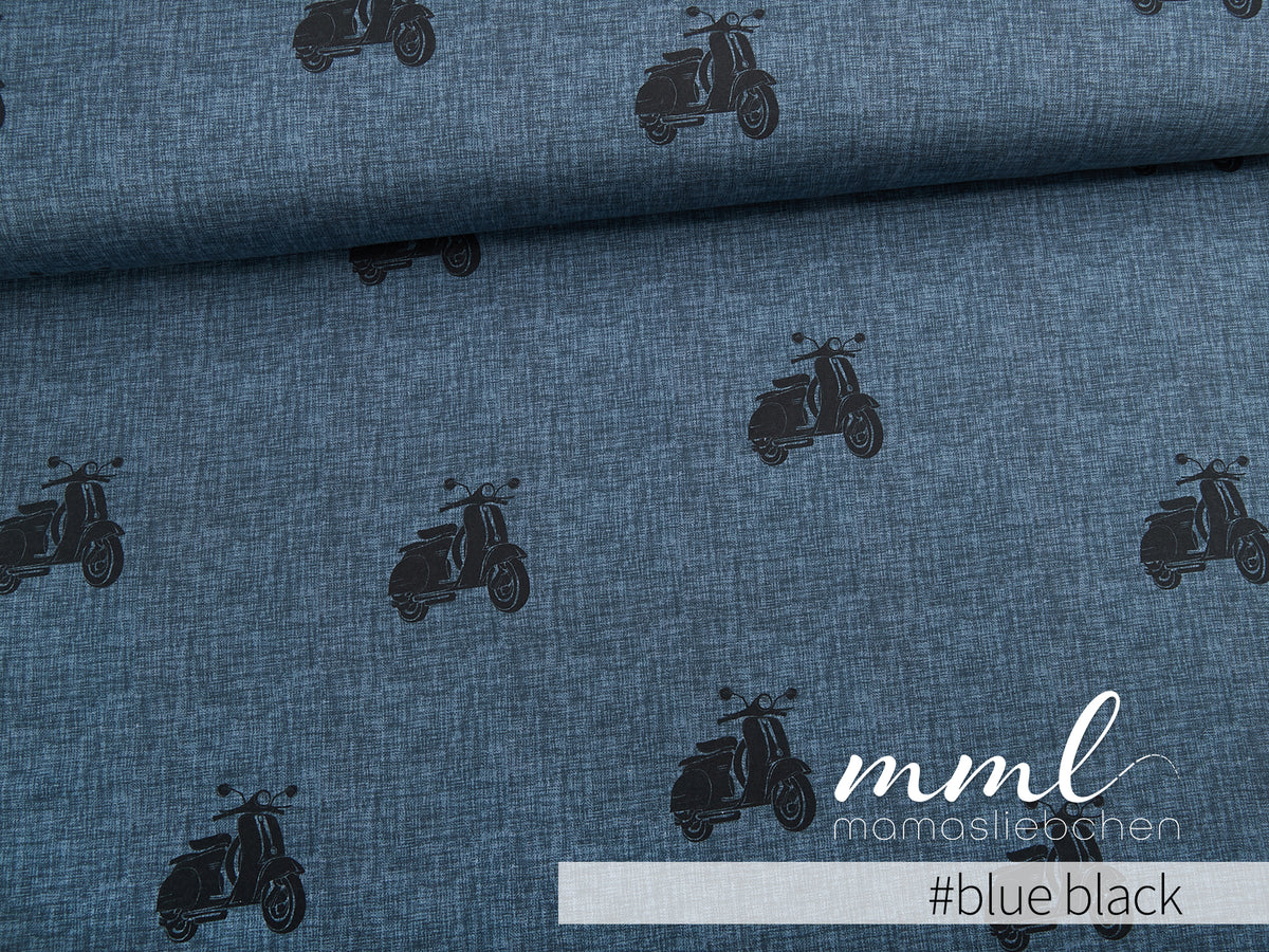 Jersey-Stoff "drive me crazy #blue black" (0,5m)
