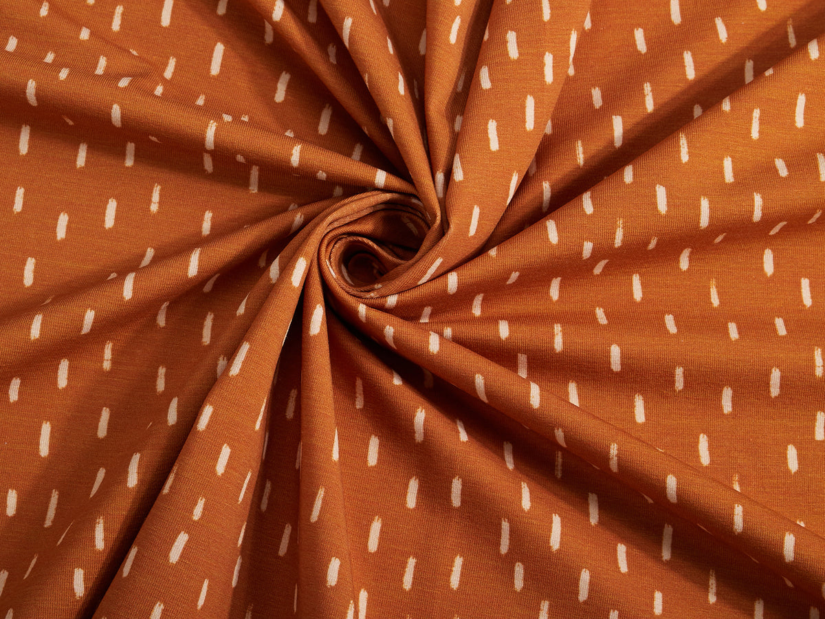 Jersey-Stoff "Drops #rust" (0,25m)