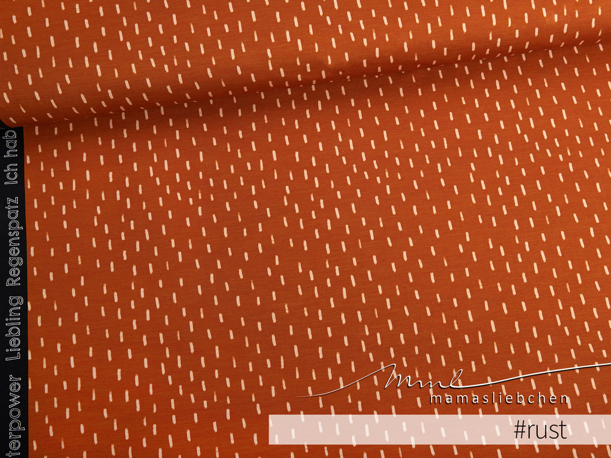 Jersey-Stoff "Drops #rust" (0,25m)