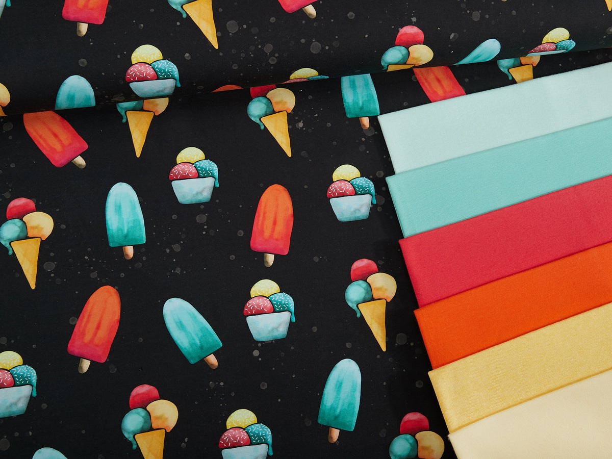 Jersey-Stoff "Eis Party #black" (0,25m)
