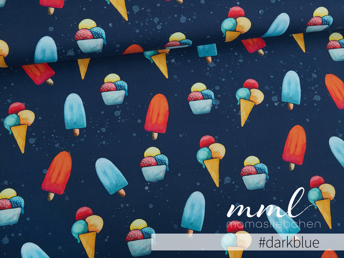 Jersey-Stoff "Eis Party #darkblue" (0,25m)