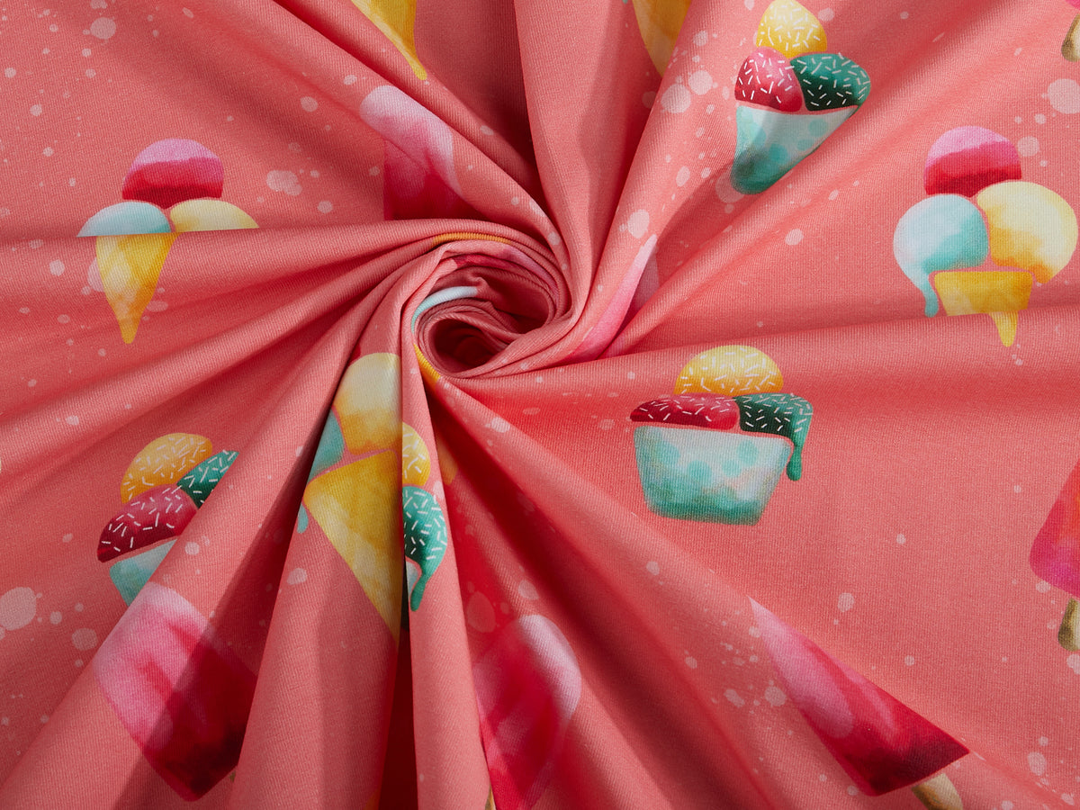 Jersey-Stoff "Eis Party #pink" (0,25m)