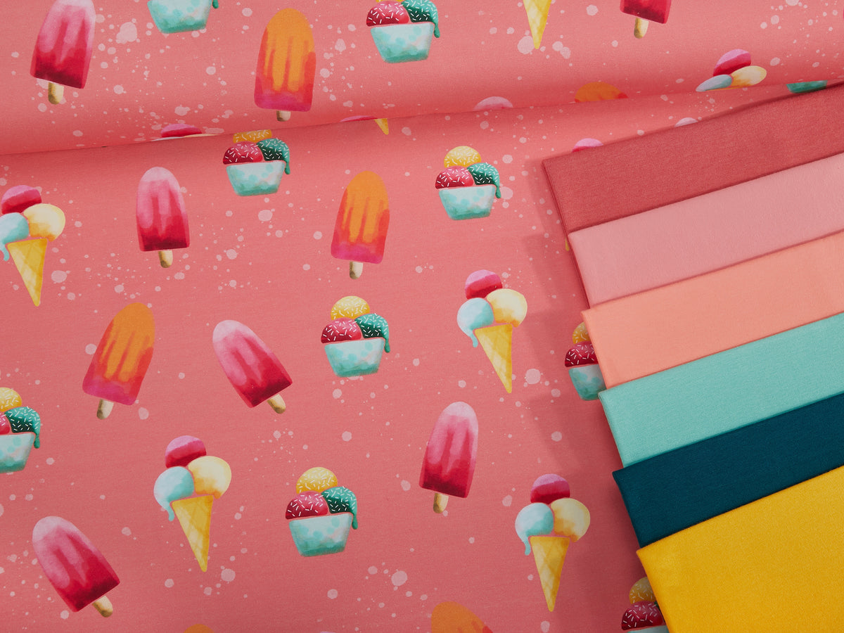 Jersey-Stoff "Eis Party #pink" (0,25m)
