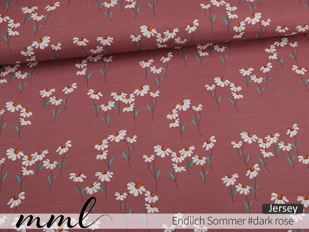 Jersey-Stoff "endlich Sommer #dark rose" (0,25m)