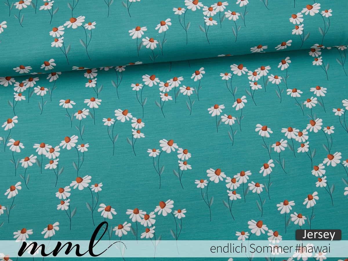 Jersey-Stoff "endlich Sommer #hawaii" (0,25m)