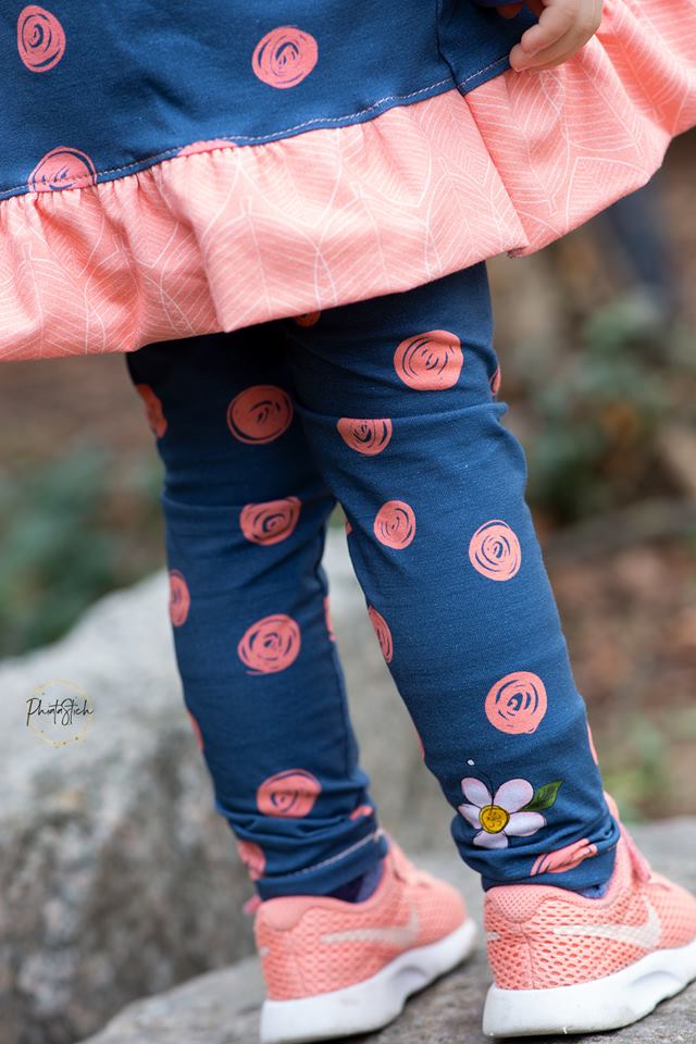 Jersey-Stoff "flower power #jeans-rose" (0,5m)