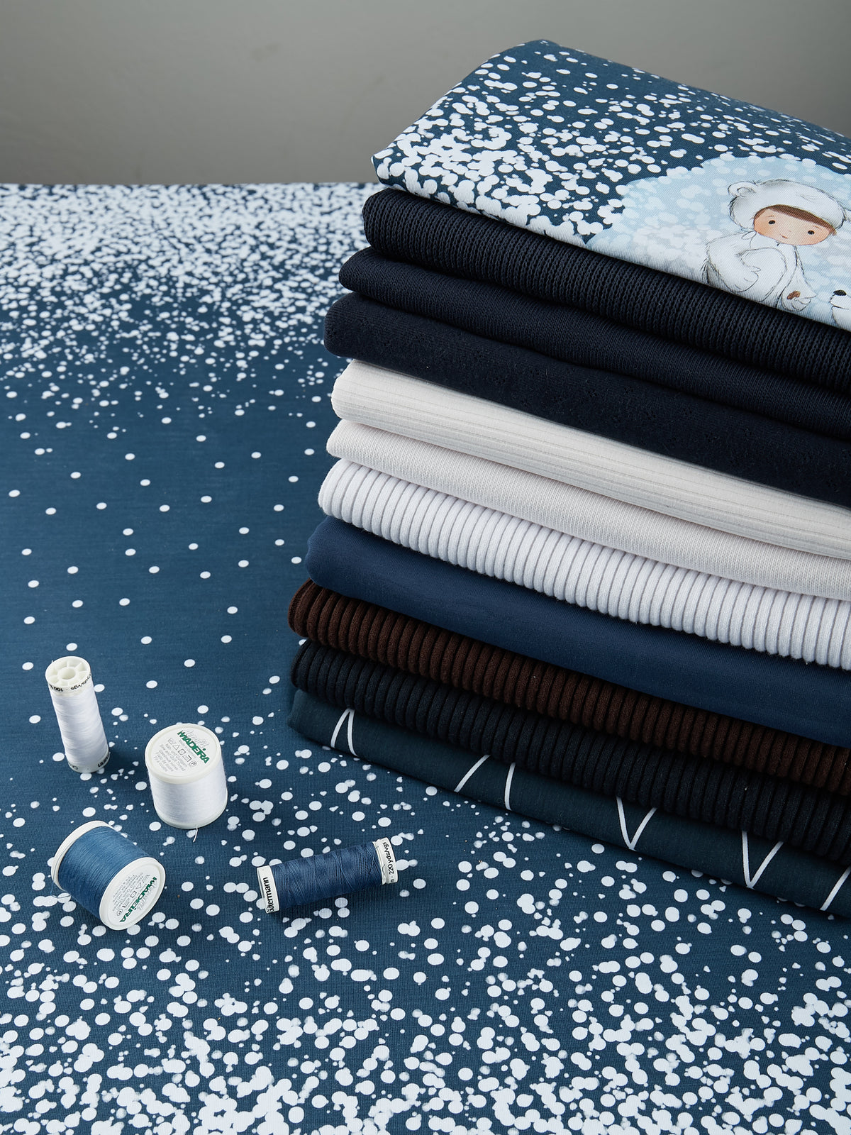 Jersey-Stoff "Flurry #darkblue" (0,25m)