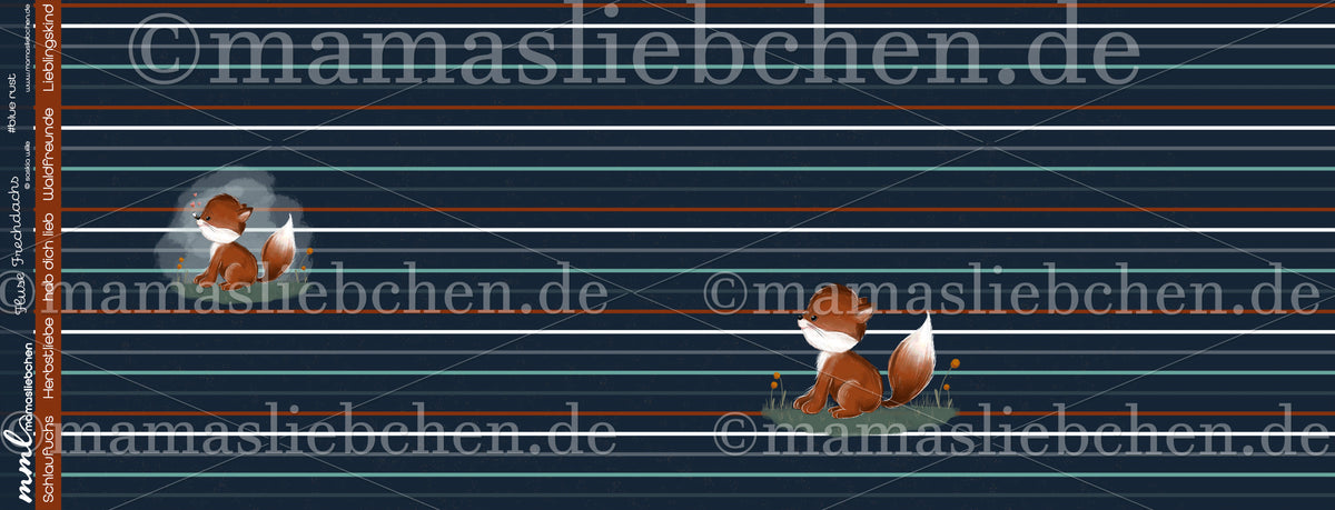 Jersey-Stoff "Fluse Frechdachs #blue rust" (1Panel/ ca.0,75m)
