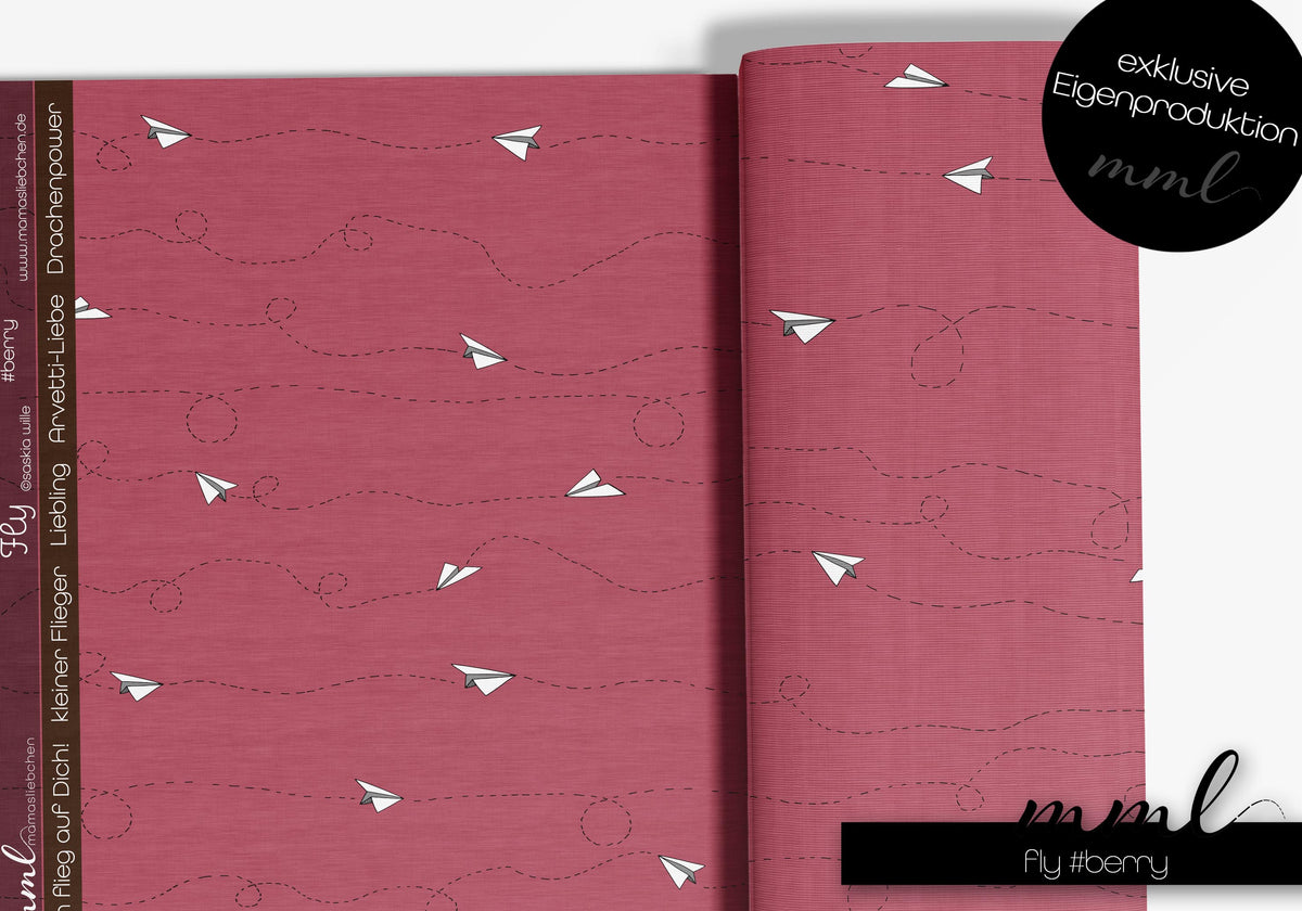 Jersey-Stoff "Fly #berry" (0,25m)