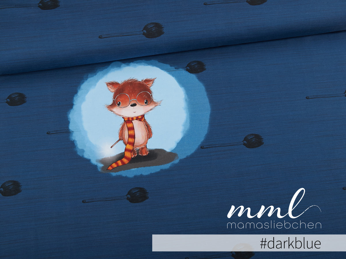 Jersey-Stoff "Foxy Schlotter #darkblue" (1 Panel, ca 0,70m)