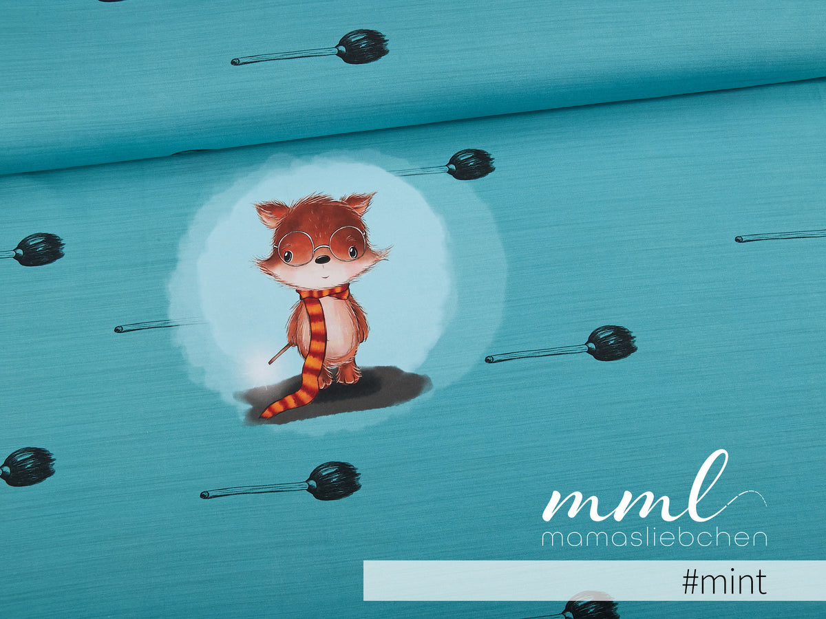 Jersey-Stoff "Foxy Schlotter #mint" (1 Panel, ca 0,70m)
