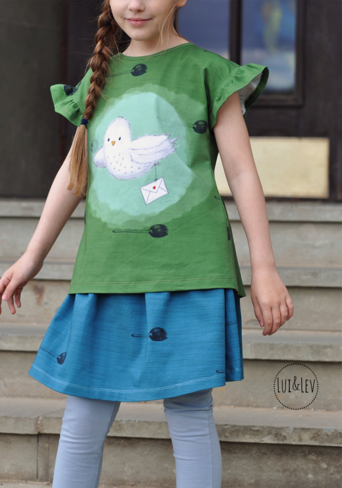 Jersey-Stoff "Foxy Schlotter #olive" (1 Panel, ca 0,70m)