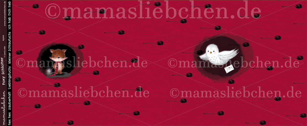 Jersey-Stoff "Foxy Schlotter #pink" (1 Panel, ca 0,70m)