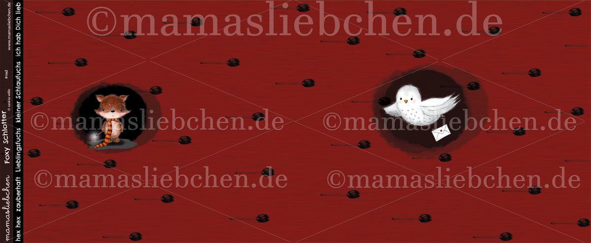 Jersey-Stoff "Foxy Schlotter #red" (1 Panel, ca 0,70m)