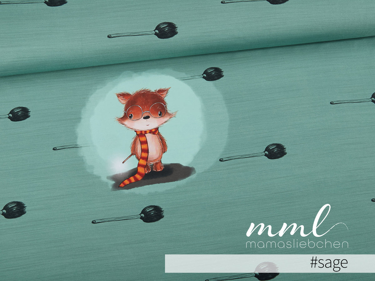 Jersey-Stoff "Foxy Schlotter #sage" (1 Panel, ca 0,70m)