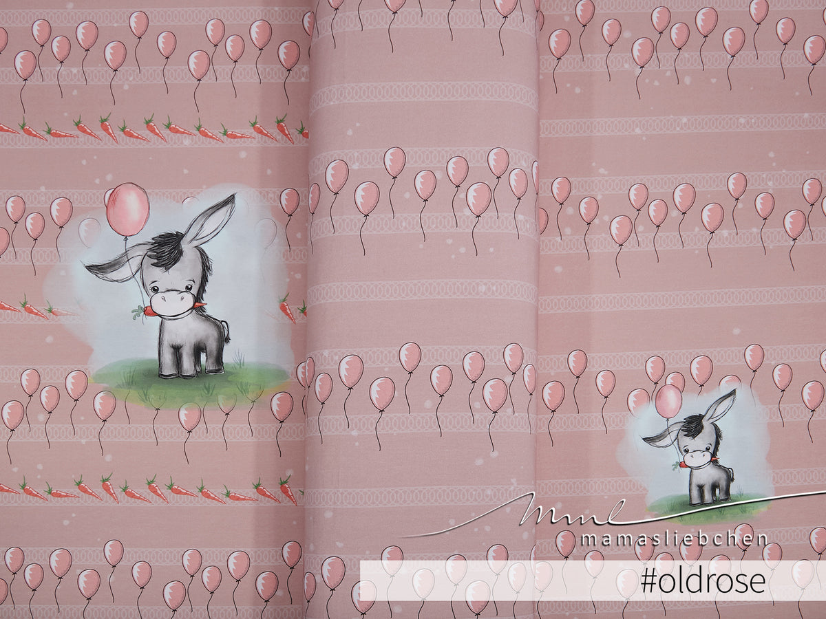 Jersey-Stoff "Fred #oldrose" (1 Panel, ca 0,70m)