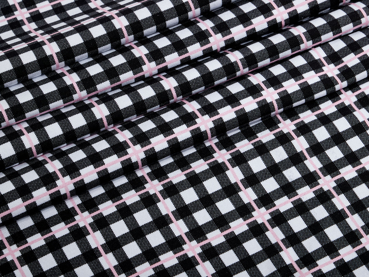 Jersey-Stoff "freddi #black-rose" (1 Panel, ca. 0,65m)