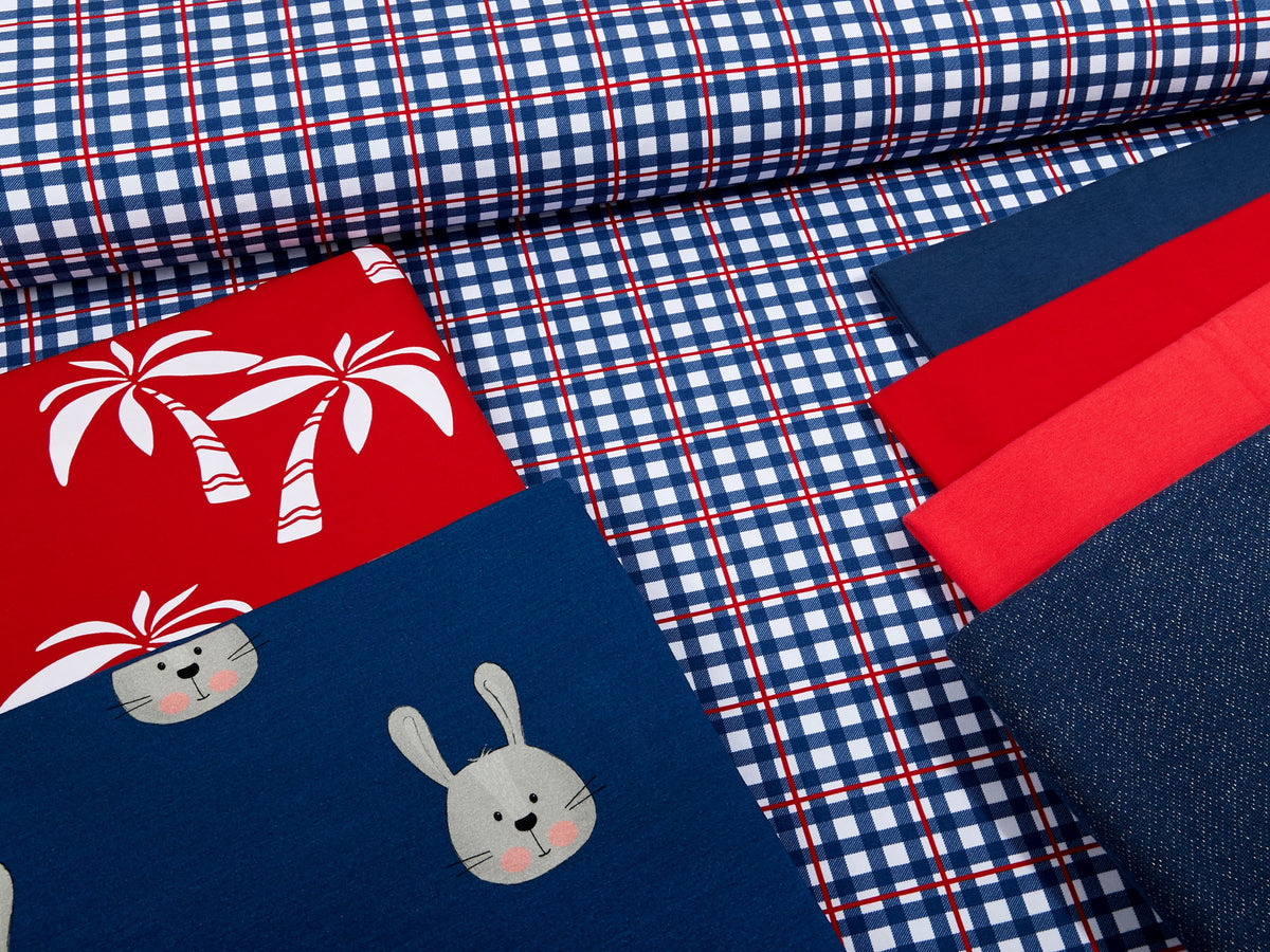 Jersey-Stoff "freddi #blue-red" (1 Panel, ca. 0,65m)