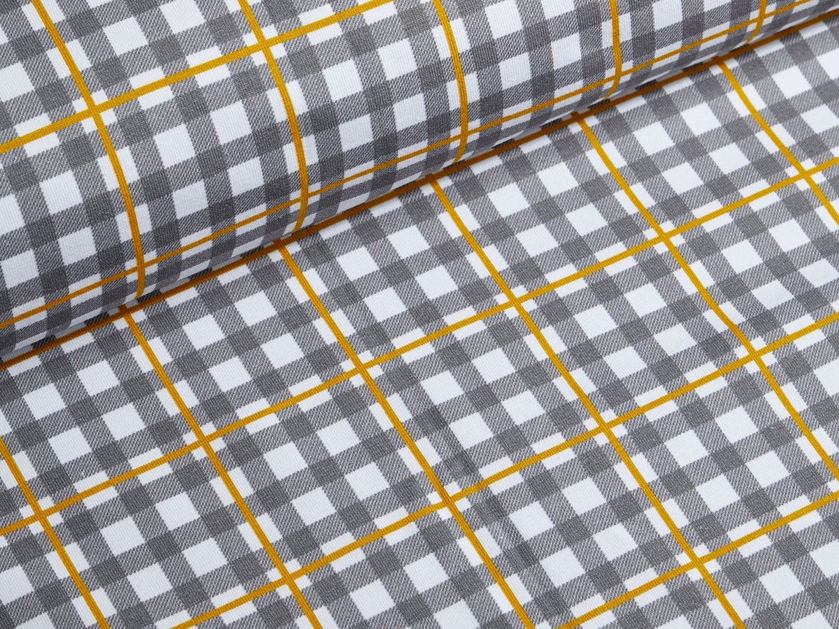 Jersey-Stoff "freddi #gray-honey" (1 Panel, ca. 0,65m)